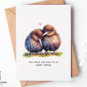 Leuke liefdeskaart voor kiwi's • Gepersonaliseerde Valentijnsdaggroet voor haar hem vrouw echtgenoot verloofde • Aangepast jubileumcadeau vriend vriendin