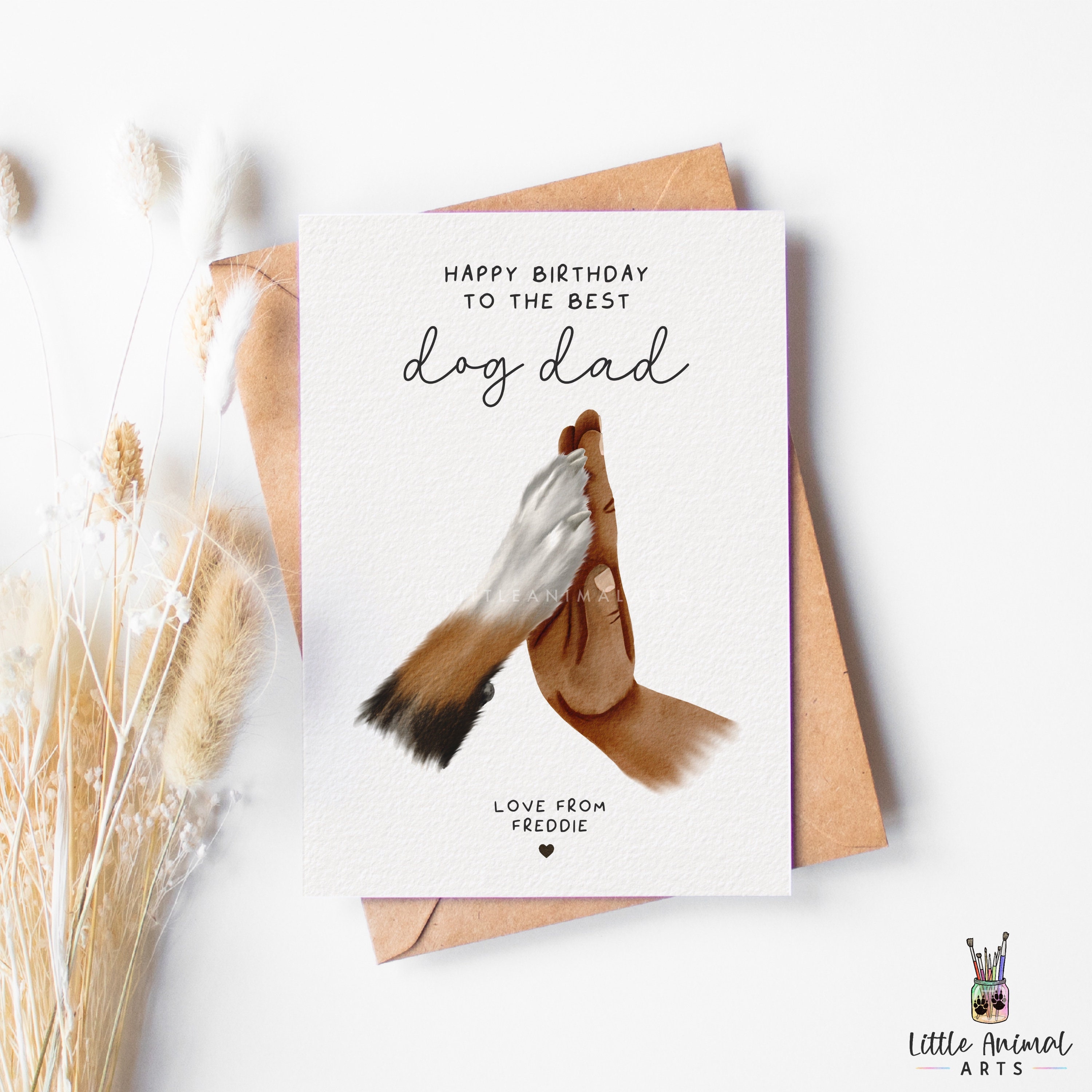 Dog Dad Birthday Card | Personalised Card From Dog, Dad Birthday Gift ...