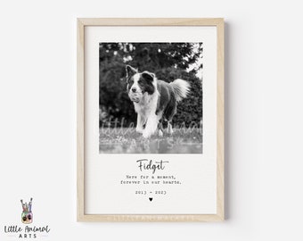 Dog Memorial Gift | dog memorial print, photo dog print, sympathy pet loss gift, pet loss print, dog loss gift, personalised dog photo print