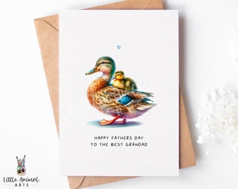 Duck Bird Father's Day Card • Personalised Bird Watcher Grandad Gift from Son Daughter • 1st Fathers Day Present from Bump to Husband