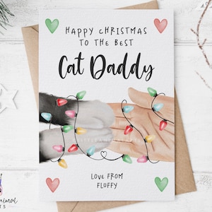 Katzen Papa Weihnachtskarte | Karte von der Katze, Weihnachtskarte für Papa, Katzenpapa Weihnachtskarte, Karte für Katzenpapa, Katzenweihnachtskarte, Katzengeschenke