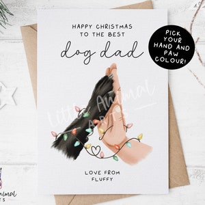 Hund Papa Weihnachtskarte • Personalisierter Labrador Schäferhund Pfote Grußgeschenk • Personalisiertes Dad Mum Geschenk vom Hund