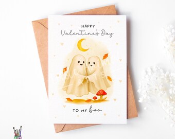 Ghost Couple Anniversary Card • Halloween Valentine's Day Keepsake