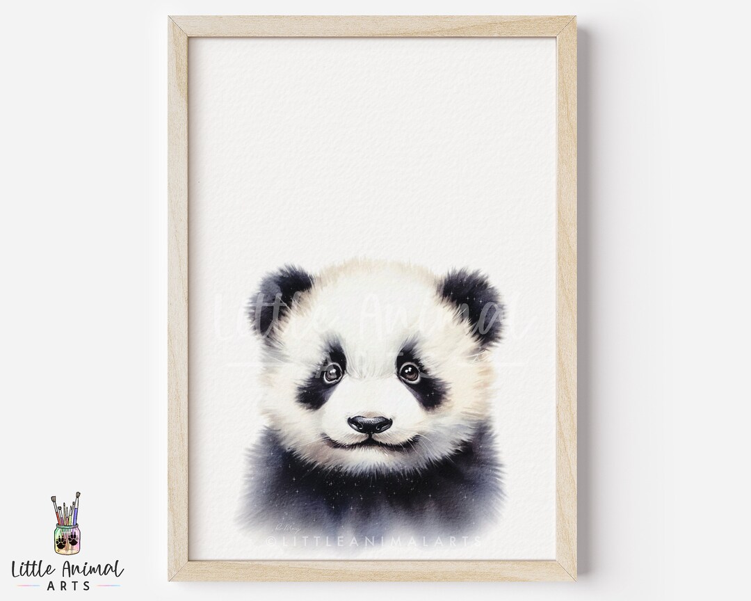 Panda Baby Watercolour Art Print • Safari Jungle Animal Nursery Wall ...