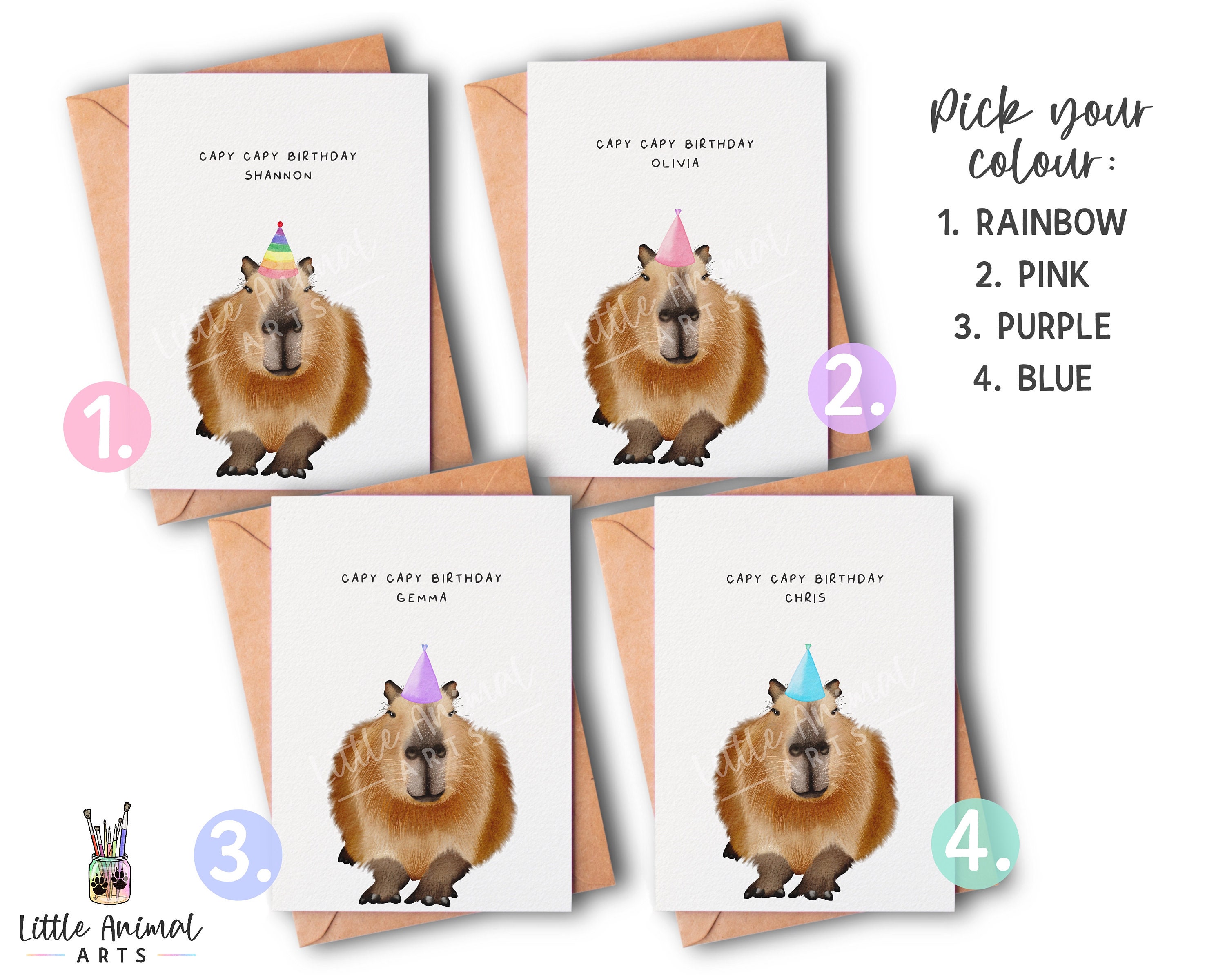 1 X Tarjeta De Felicitación - Capy Cumpleaños Capibara Animal Naturaleza Salvaje Divertido Juego De Palabras Feliz Gracias Amigo Amante Fan Mamá Papá Niños Regalo #79645 - México