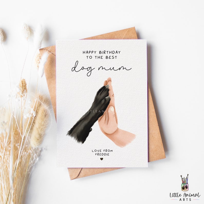 Dog Mum Birthday Card | Personalised Card From Dog, Mum Birthday Gift ...