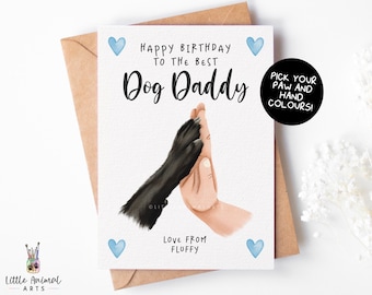 Dog Daddy Birthday Card | personalised card from the dog, best dog dad, dog daddy, dog dad gift, funny dog card, dog owner gifts