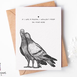 Liefdeskaart duif • Grappige Valentijnsdaggroet voor haar, hem, vrouw, echtgenoot, verloofde • Aangepast jubileumcadeau vriend vriendin