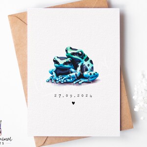 Verjaardagskaart tropische kikker • Kaart schattig stel dieren • Trouwdatumkaart voor man vrouw vriend vriendin