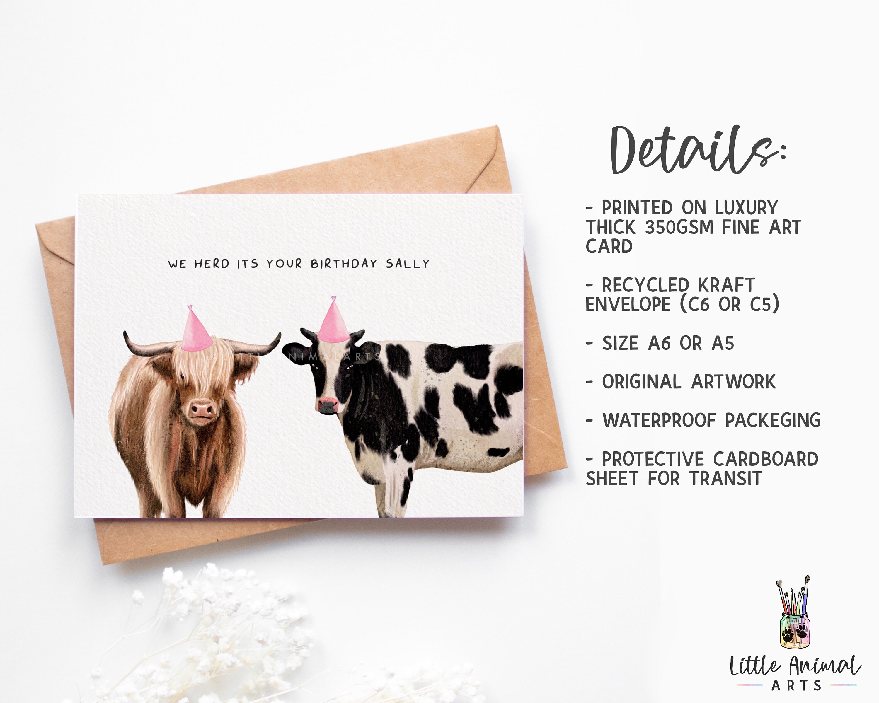 Personalised Funny Cow Birthday Card Friend Mum Dad Daughter Son - Foto 13