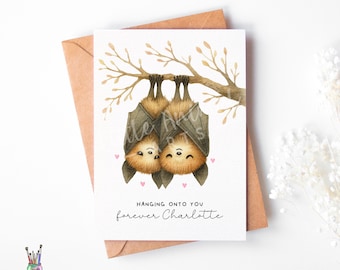 Bat Couple Valentine’s Day Card • Funny Anniversary Card for Boyfriend Girlfriend Husband Wife Partner