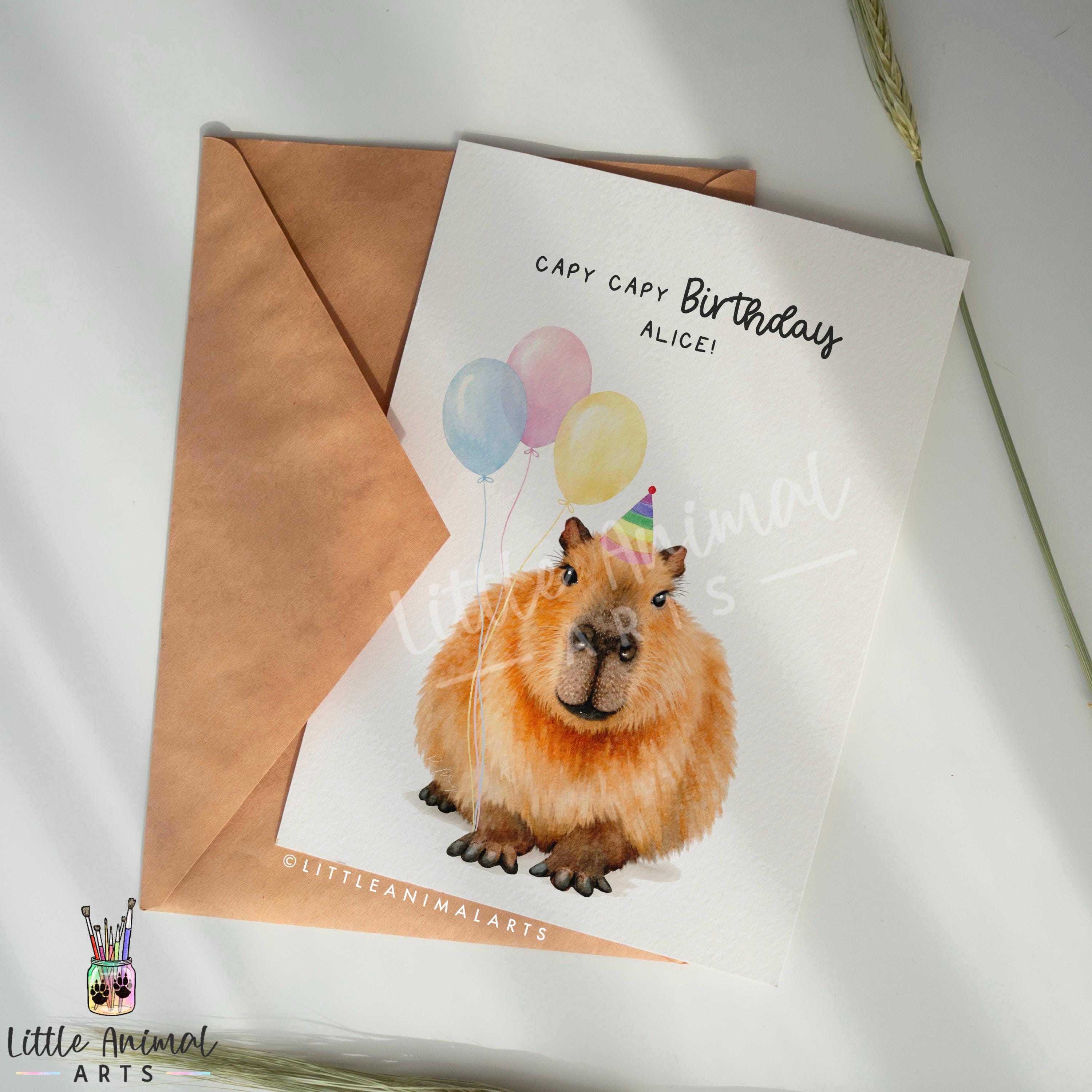 Capibara - Dignità Sempre - Biglietto di Buon Compleanno - Animale Divertente - Busta Premium per Biglietti d'Auguri - Biglietto Divertente Personalizzato - Amico di Famiglia Figlio - Italia