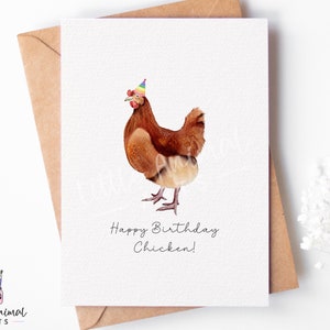 Lustige Geburtstagskarte Huhn | personalisierte Tier Geschenke für sie ihn, benutzerdefinierte lustige Sohn Tochter bester Freund, Hen Bday Feier