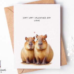 Capibara-liefdeskaart • Gepersonaliseerde Valentijnsdaggroet voor haar hem vrouw echtgenoot verloofde • Aangepast jubileumcadeau vriend vriendin