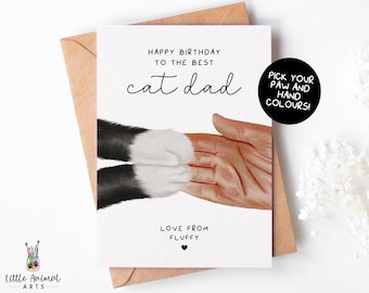 Carte d'anniversaire de papa chat | carte personnalisée de chat, cadeau d'anniversaire de papa, carte d'anniversaire de mari, carte d'anniversaire de chat, cadeaux de papa de chat