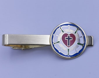 Protestant Reformation Tie clip - Luther Rose, Confirmation Gift