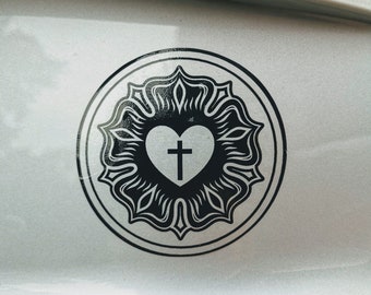 Protestant reformation car sticker, Luther Rose