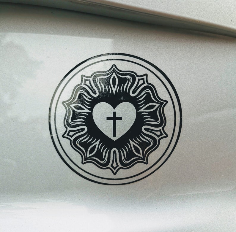 Protestant Cross Sticker Protestant Reformation Car Sticker, Luther Rose - Etsy