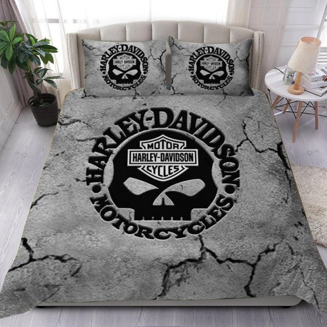 Harley Davidson Motorcycle Bedding Sets White Eagle And Etsy