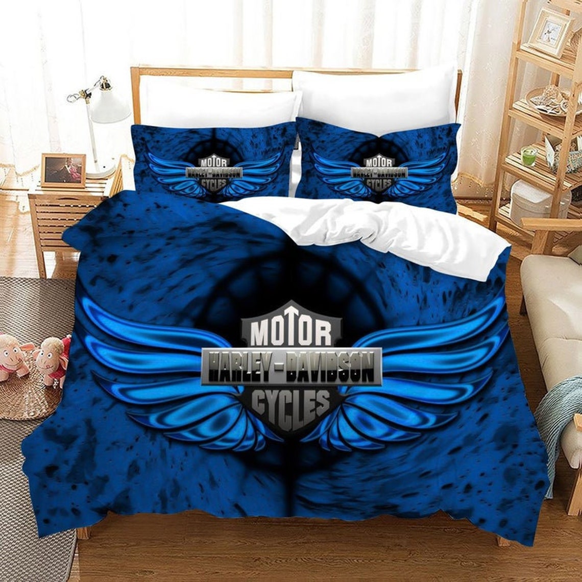 Harley Davidson Motorcycle Bedding Set American Chopper Duvet Etsy