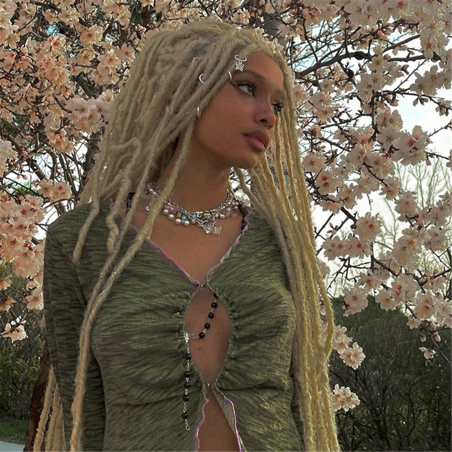 Y2k Top Summer Fairy Grunge Vneck Flare Sleeve Ruched Slit Etsy