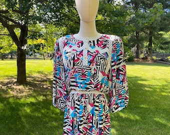 1980’s Diane Freis Print Dress