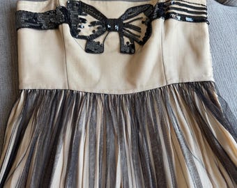 RED Valentino Beige/Black Cocktail Dress