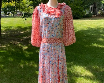 1980er Jahre Diane Freis Blumenkleid