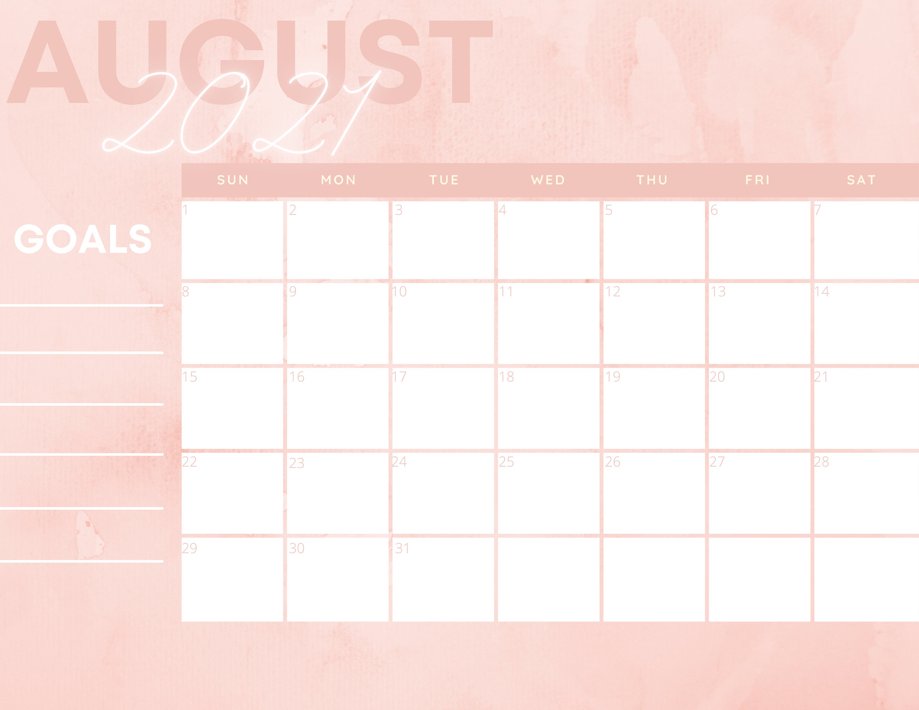 Pink Calendar August Calendar Calendar Wallpaper 2021 Calendar Images