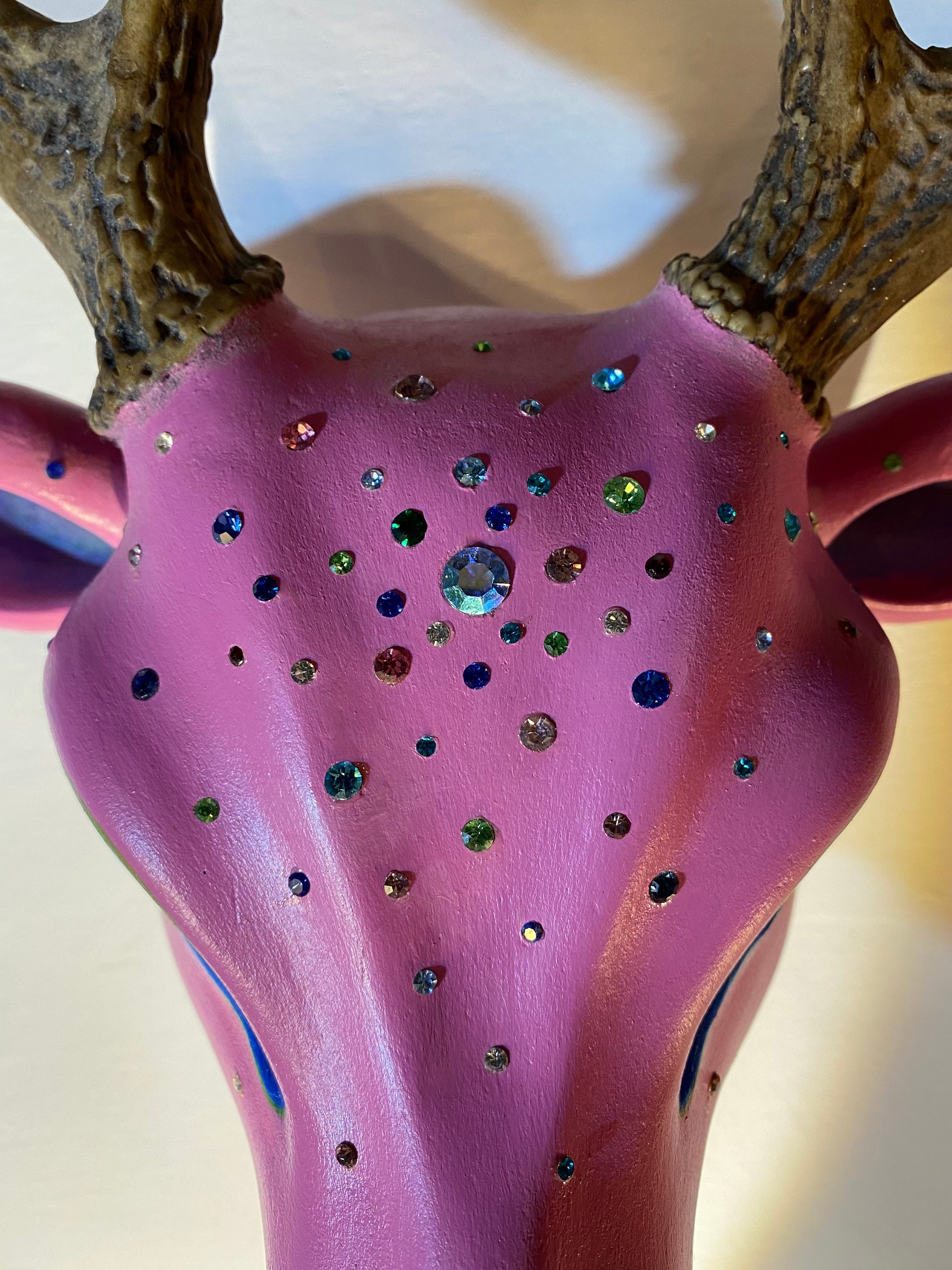 Original Pinkcolored Deer With Rhinestones Extravagant Colorful for the Princess Gift Playful