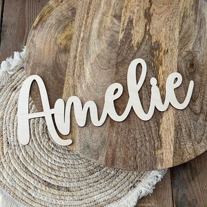 Personalized name plate made of wood of various widths and thicknesses, wall decoration, door sign, children's room decoration