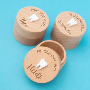 Melktandendoosje met naam, doosje voor melktanden, gepersonaliseerd melktandendoosje, tandendoosje, houten doosje, tandendoosje, cadeau, babydoopcadeau