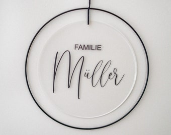 Corona de puerta personalizada para familias