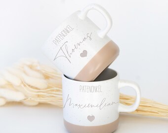 Personalized gift for godmother or godfather with heart | Personalized ceramic mug 360ml | Christening gift | Best godmother