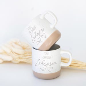 Persönliches Geschenk für Lehrerin oder Lehrer mit Herz | Personalisierte Keramiktasse 360ml | Abschied Schule | Beste Lehrkraft der Welt