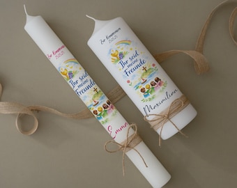 Candela per la Comunione personalizzata "Voi siete i miei amici" Candela per il Battesimo Candela per la Cresima per ragazzi o ragazze