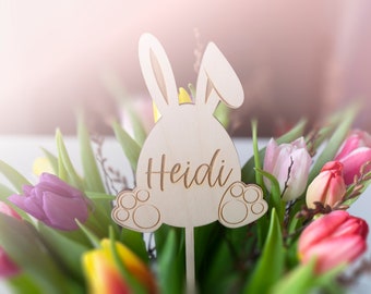 Personalisierte Osterhase - Blumenstecker | Osterdeko |  Osterhase mit Wunschnamen