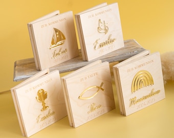 Presente em dinheiro para Primeira Comunhão, Presente em dinheiro para Batismo, Caixa de presente em dinheiro, Presentes de Batismo para meninos, Presentes de Batismo para meninas