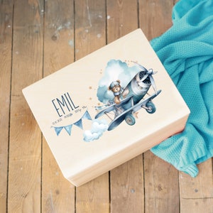 Caja de memoria personalizada para niños - regalo de bautismo regalo de nacimiento regalo de Navidad para niños caja de madera regalo de bebé