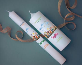 Personalized Communion candle "You are my friends" with hands, Baptism candle, Confirmation candle for boys or girls