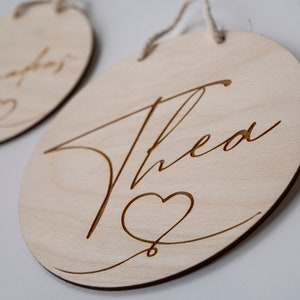 Name plate for children's room with heart | Door sign wooden sign baby room baby boy girl personalized gift birth birthday engraving