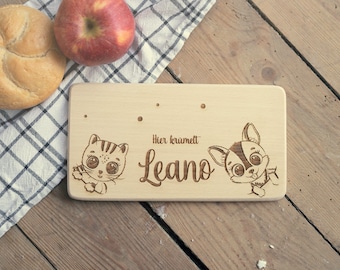 Personalized breakfast board with engraving "Best friends", breakfast board, snack board | Personalized gift for children