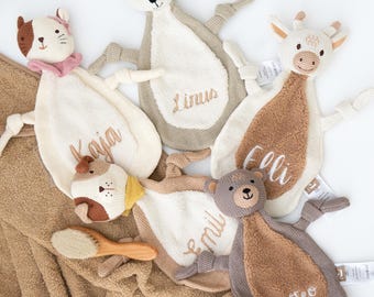 Schnuffeltuch mit Namen, Kuscheltier personalisiert,Babygeschenk , Kuscheltier Baby, Schnuffeltuch personalisiert, Geburt