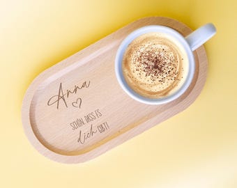 Personalized gift for special people wooden tray coffee, Christmas gift for loved ones best friend gift