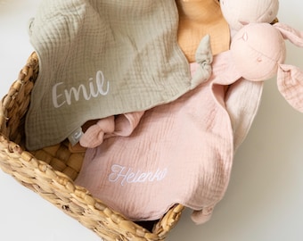 Personalized cuddly toy with name, baby gift, baby cuddly toy, personalized comfort blanket, birth