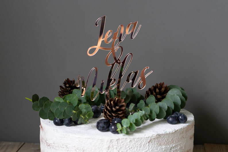 Caketopper wedding with desired name Wedding Cake Engagement Wedding Day Topper Cake Cake Decoration Decoration Cake Decoration Personalized V2 image 3