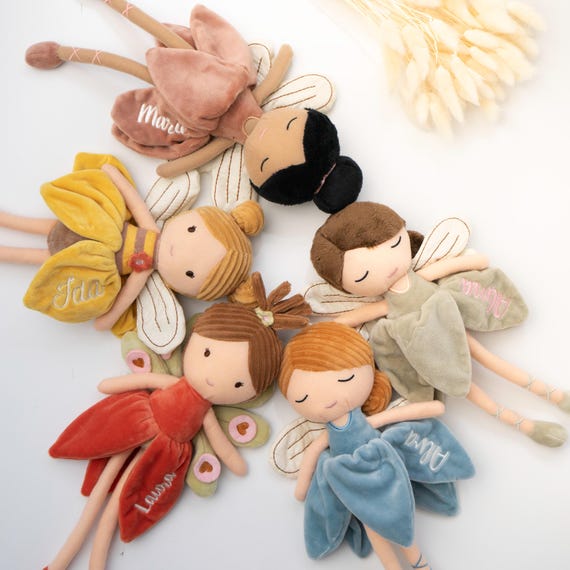 Schmusetuch mit Namen, Kuscheltier personalisiert, Babygeschenk , Schnuffeltuch personalisiert, Geburt, Fee personalisiert