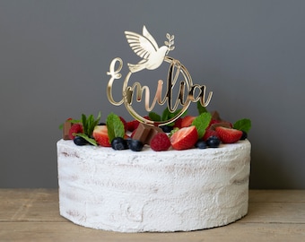 Cake topper for baptism | confirmation | communion with personalized name | Cake decoration | Cake decoration