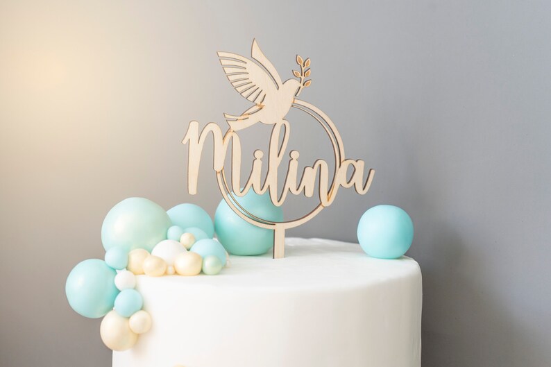 Caketopper - Baptism | Confirmation | Communion with desired name | Personalized Cake Plug Cake Cake Decoration Cake Decoration 