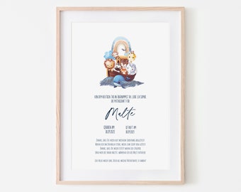 Personalized sponsorship letter with Noah's Ark - Unique baptism gift | Godparent letter, baptism letter gift for godparents, gift for child